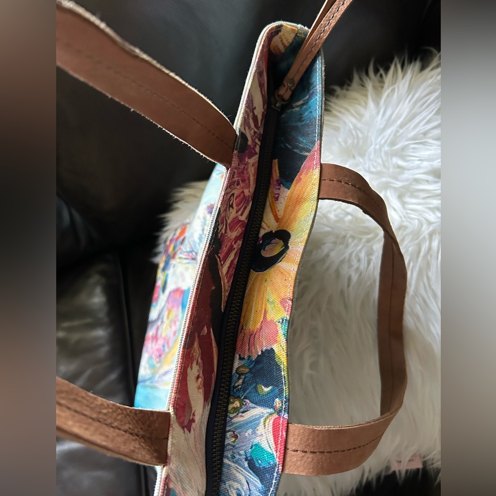 Rare Anthropologie Miss Albright Adorned Llama tote Starla Michelle Halfmann Art - Picture 6 of 11